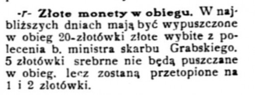 1926-11-28 ZiemiaWileńska srebrne 5 zł przetopione na 1 zł i 2 zł wycinek.jpg