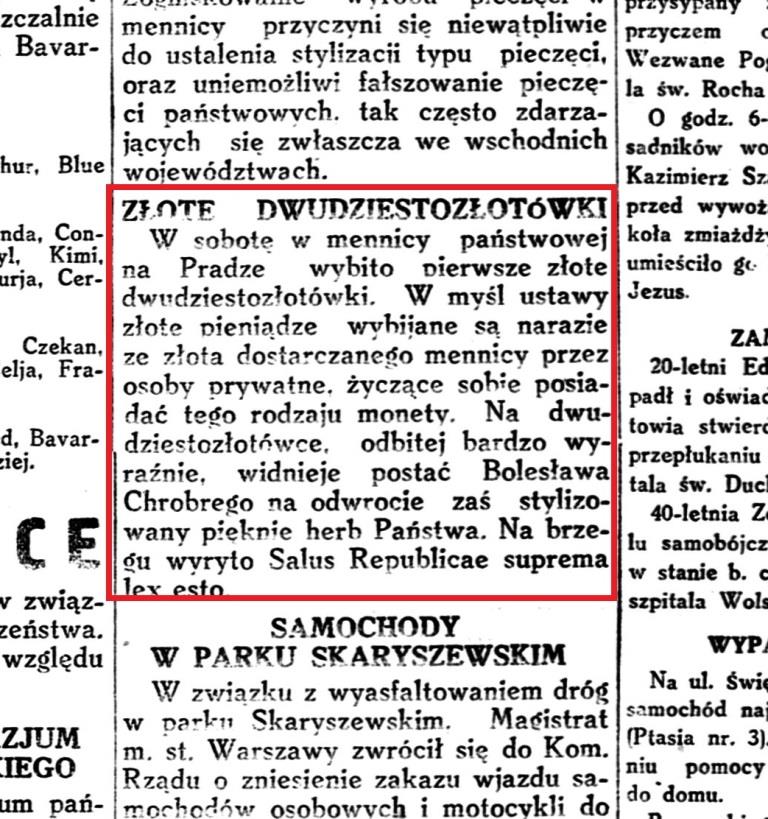 1925-10-20 Warszawianaka pierwsze 20 złotówki z rantem salus suprema wycinek.jpg